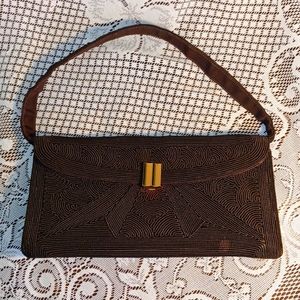 Vintage Normandie hand bag chocolate brown 5503